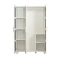 Dulap cu oglinda pentru haine Hedera 2 - White, Anthracite, Vella, 120x48x189 cm