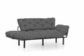 Kanapéágy  Nitta Triple, Futon, 3 ülőhely, 225x70 cm, fém, szürke