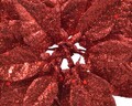 Poinsettia w glitter Dísz, Decoris, 23x7 cm, műanyag, piros