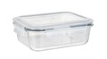 Caserola cu capac, Wenko, Pacu, 1 L, 21 x 15 x 7.5 cm, sticla/polipropilena/silicon, transparent