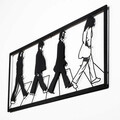 Decoratiune de perete, The Beatles, Metal, Dimensiune: 80 x 39 cm, Negru