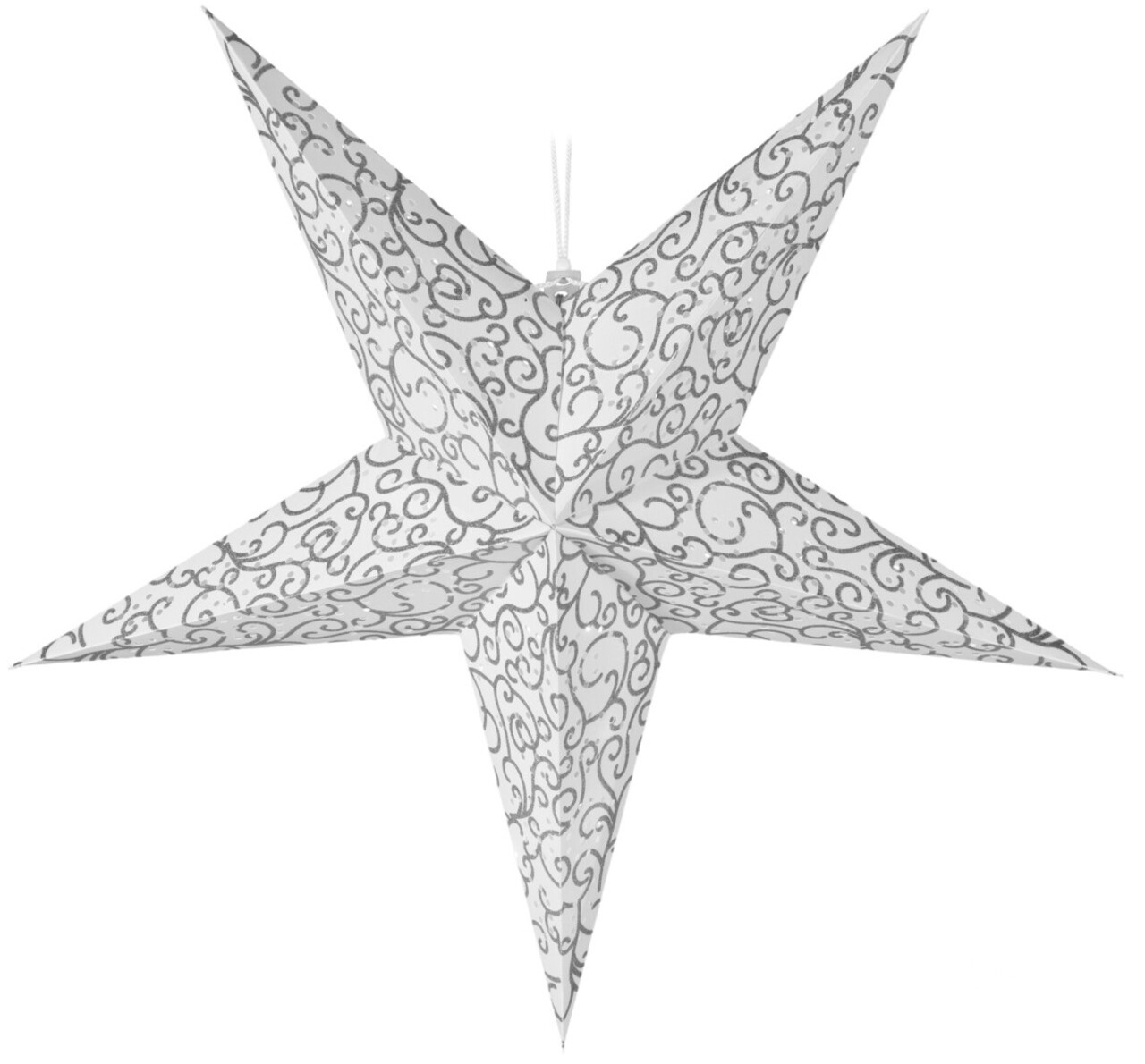 Star Glitter Fénydekoráció, Ø60 cm, papír, ezüstszín