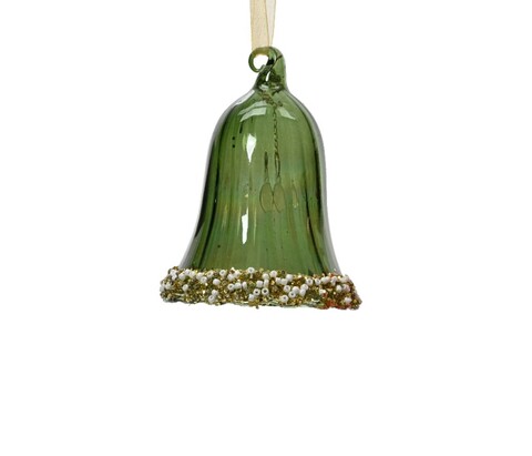 Bell-pine green Díszgömb, Decoris, H6.7 cm, üveg, zöld