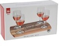 Set 4 pahare de whiskey si tava pentru servire, 200 ml, sticla/lemn