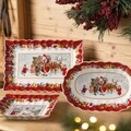 Tálalótál, Villeroy & Boch, Toy's Fantasy Santa Square, 23 cm, prémium porcelán, kézzel festett