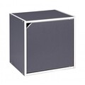 Raft modular cu usa, Composite Cube, Bizzotto, 35x29.5x35 cm, MDF laminat, gri