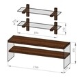 Neostill TV Komód fali polcokkal TV102, 120 x 45 cm/85 x 25 cm, mogyoró