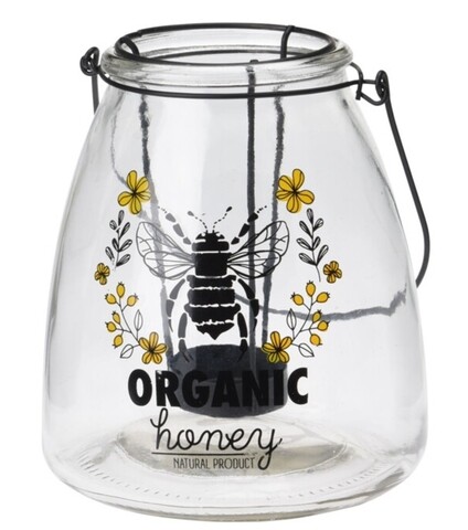 Organic Honey Gyertyatartó, 13x13x15.6 cm, üveg