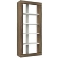 Biblioteca Rentes, Talon, 75 x 31.3 x 180 cm, alb/walnut