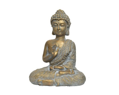 Buddha Dekoratív kültéri szobrocska- one hand up, Decoris, 14.5 x 23.5 x 30.5 cm, polimagnézium