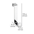 Wenko 6 darabos Akasztó ajtóra, Clothes Rack, 7.6 x 6 x 1.2 cm, rozsdamentes acél, szürke