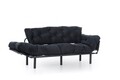 Kanapéágy Nitta Triple, Futon, 3 üléses, 225x70 cm, fém, fekete