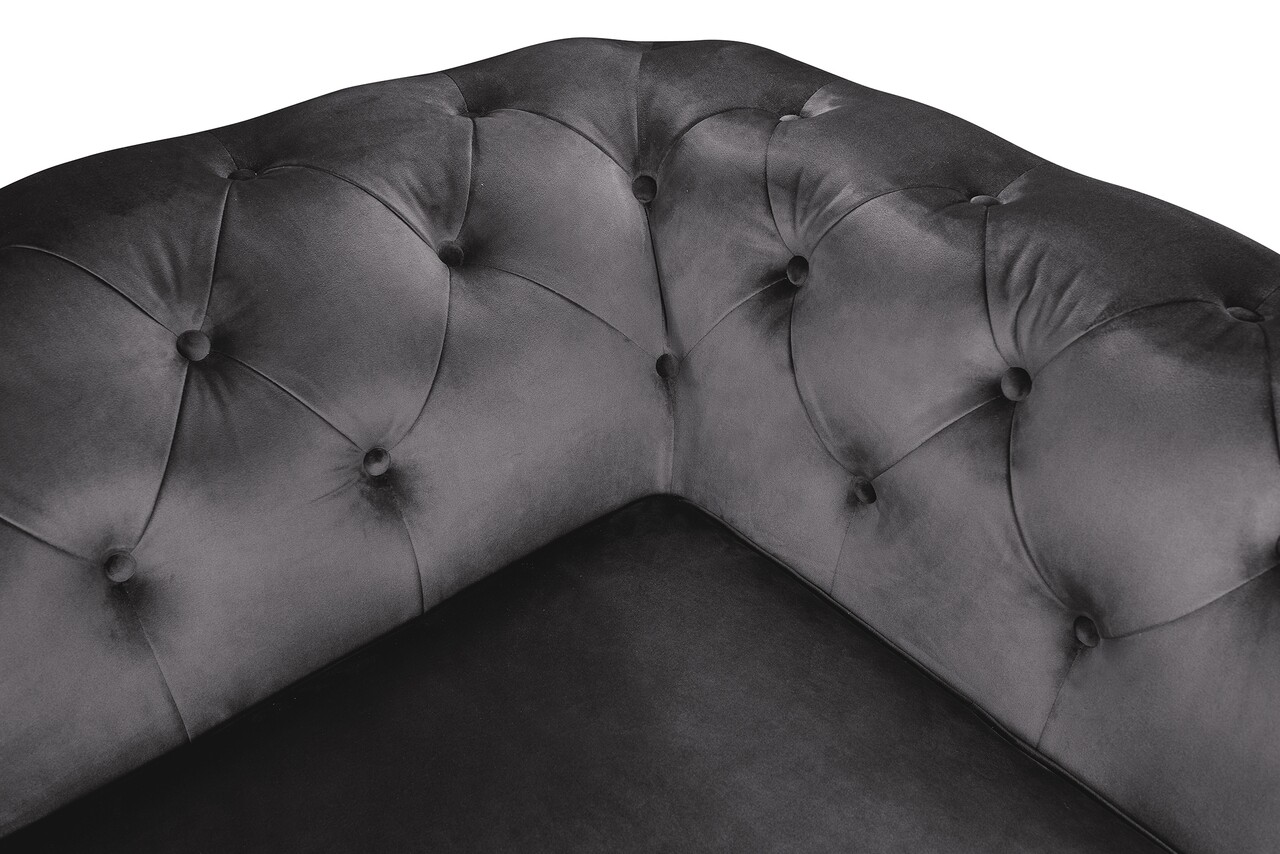 Oxford Chesterfield Kihúzható Kanapé, 88x216x75 Cm, 3 Személyes, Grafit Szürke