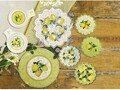 Set 4 suporturi pentru pahare Limoni, Brandani, 10.5 x 10.5 cm, ceramica