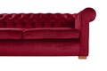 Oxford Chesterfield Kihúzható Kanapé, 88x216x75 cm, 3 személyes, piros