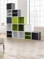 Raft modular, Composite Cube Shelf, Bizzotto, 35x29.5x35 cm, PAL laminat/MDF, rosu