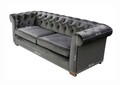 Oxford Chesterfield Kihúzható kanapé, 3 személyes 88x216x75 cm, antracitszürke