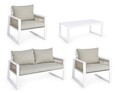 Set mobilier de gradina 4 piese, Captiva, Bizzotto, alb