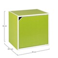 Raft modular cu usa, Composite Cube, Bizzotto, 35x29.5x35 cm, MDF laminat, verde