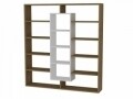 Biblioteca Wooden Art, Ample Walnut White, 125x135.7x22 cm