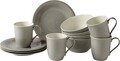 Reggeli szett 12 darab, mint a Villeroy & Boch, Color Loop Stone, prémium porcelán, szürke