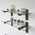 Set 2 rafturi de perete R200, Neostill, 85 x 25 x 25 cm, walnut