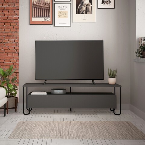 Cornea TV Komód, Decortie, 150x42x45 cm, antracit szürke