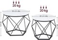 Set 2 masute de cafea Vasagle Geometric Round, Ø50 x 40 cm, PAL/otel, alb/negru