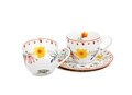 2 db csésze készlet csészealjjal, DUO, Pasztell, 90 ml, porcelán, tarka