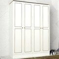 Dulap pentru haine Ravenna 4 Kapili White, Talon, 140 x 47.2 x 194 cm, alb/auriu