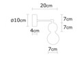 Afrodisias N-822 Fali lámpa, Noor, 14 x 20 cm, 1 x E27, 100W, természetes