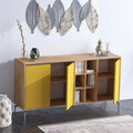 Consola, Mod Design, KAJA, 140x94x40 cm, Stejar / Galben