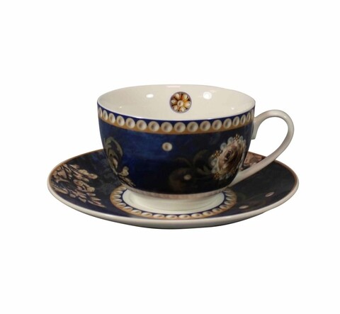 Blue Danube 2db Csésze kistányérral, Brandani, 200 ml, porcelán