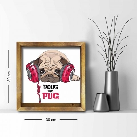 Tablou decorativ, Alpha Wall, Pug, 30x30 cm