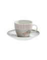 4 db-os csésze kávés tányérral, Nonna Rosa S, Brandani, 90 ml, porcelán