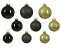 Baubles 21 db Válogatott díszgömb, Decoris, Ø7 cm/Ø6 cm/Ø5 cm, üveg, zöld