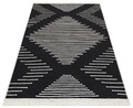 Kilim szőnyeg 2 oldallal, Arya 15 Black, Baketo, 100% újrahasznosított pamut, 120x180 cm