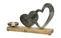 Heart Gyertyatartó, Decoris, 27x7x17 cm, alumínium