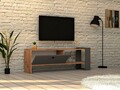 TV Ova TV Komód, Puqa Design, 120x25x36.8 cm, antracit/természetes