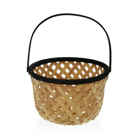 Bamboo Gyümölcskosár, Versa, 28.5 x 28.5 x 35 cm, fenyőfa, fekete