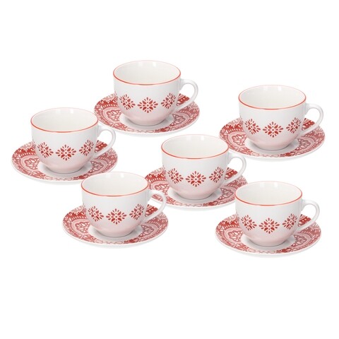 Tognana Metropolis Coral 6 db Csésze kistányérral, porcelán