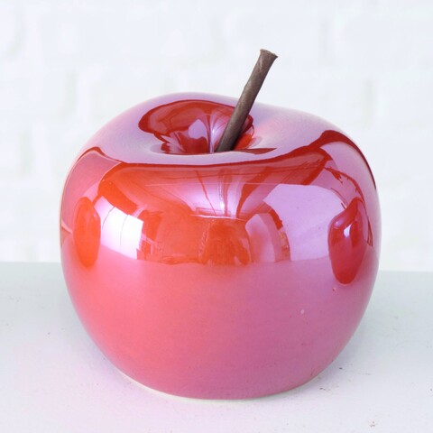 Apple V5 Dekoráció, Boltze, 15 cm, porcelán, piros