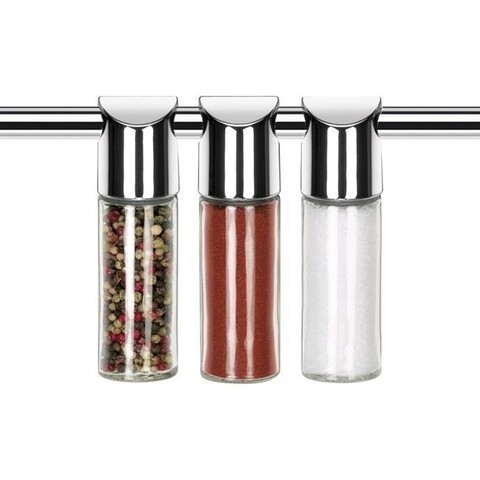 Set 3 recipiente pentru condimente Monti, Tescoma, 14 cm, inox, argintiu