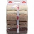 Set 4 prosoape de maini, Hobby, 70x140 cm, 100% bumbac, maro