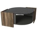 Masuta de cafea Marbel, Talon, 75 x 75 x 40 cm, walnut/gri/negru