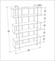 Corp biblioteca, Zena Home, Bruti, 120x180x29.6 cm, PAL, Alb/Auriu