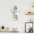 Decoratiune, Peace Sign Astronaut, 35x47x10 cm, Poliester, Alb/Gri