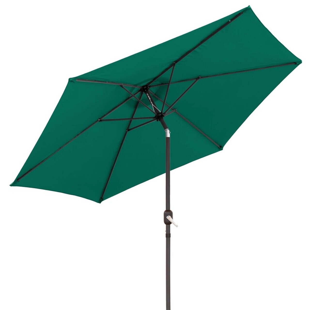 Monty Kerti/terasz napernyő, Ø 300 cm, Ø38 mm, szélgátló rendszer, billenő és forgattyús, alumínium, zöld