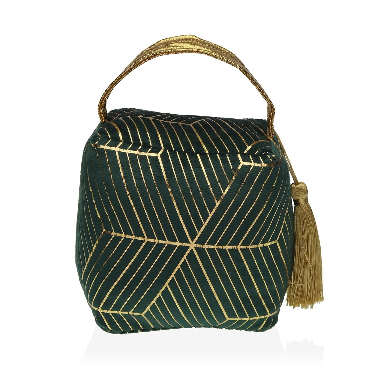 Gold Green Ajtótámasz, Versa, 16 x 13 x 18 cm, textil anyag, zöld