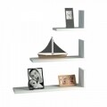 Set 3 rafturi pentru perete, Wooden Art, Atlas White